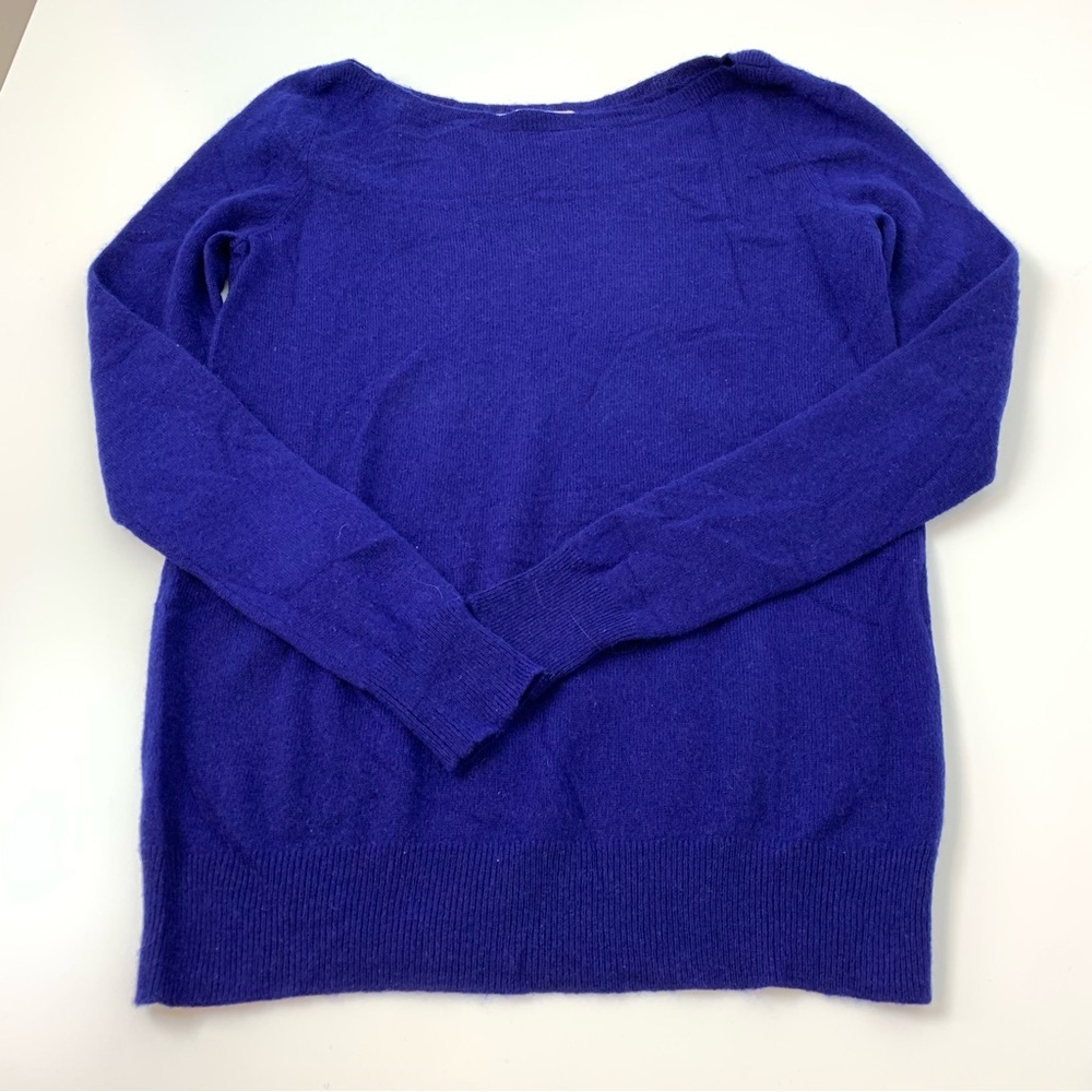 Cashmere Etam Sweater Pullover Cobalt Blue Sz Small Lovely Cashmere Quiet Luxury - Picture 5 of 11